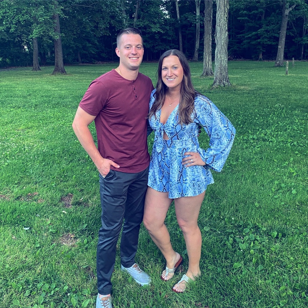 Blue Patterned Romper